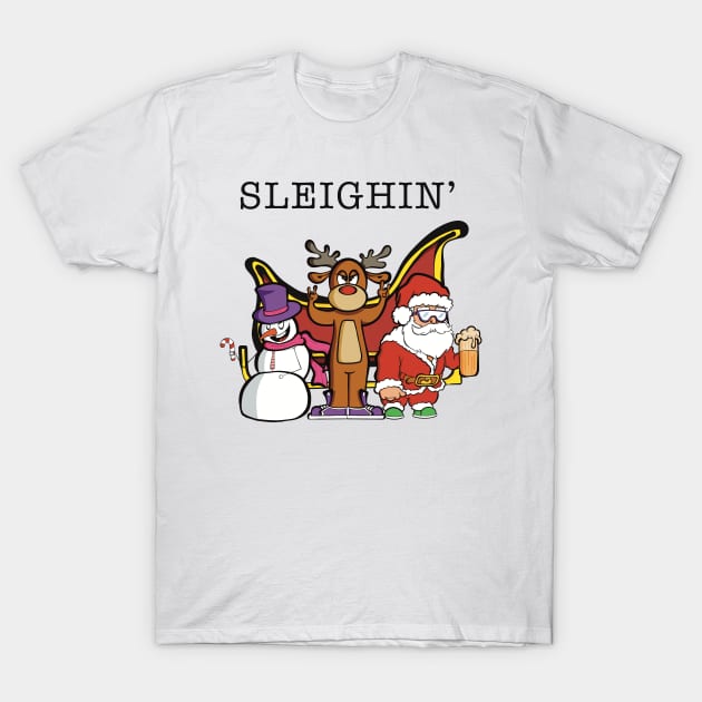 Sleighin' T-Shirt by Art by Nabes